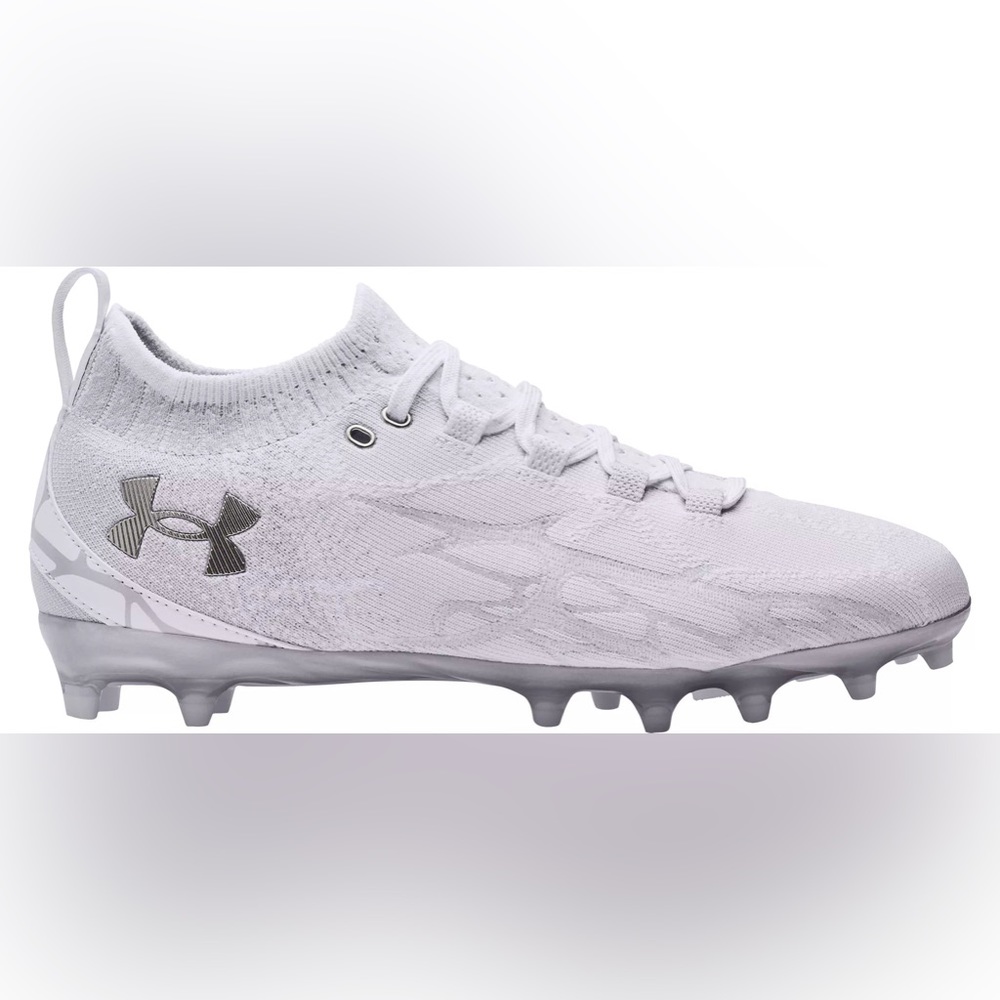 Under Armour Command Pro MC lacrosse cleats, white, mens size 8